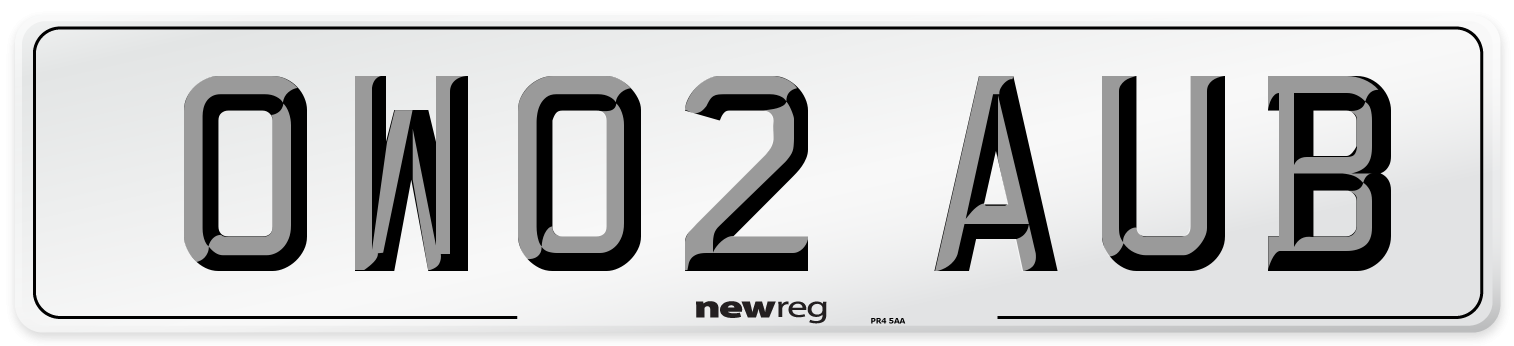 OW02 AUB Number Plate from New Reg